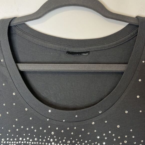 Harley Davidson "Live To Ride" jeweled crystals Gray Short Sleeve T-Shirt Medium - Picture 4 of 6